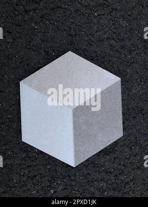 Sechseckige Fliesen auf schwarzem Keramikwürfel, Rhombus Stockfoto