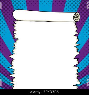 Comic-Sprechblase Mit Copy Space Und Doodles. Leere Auflösungsvorlage Stockfoto