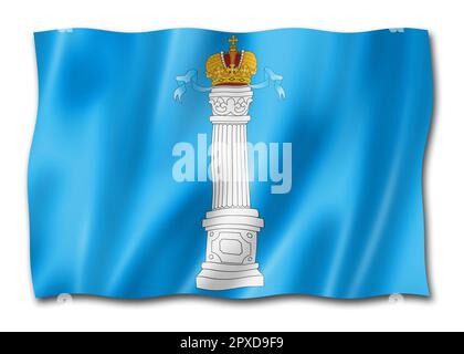 Uljanowsk Staat - Oblast - Flagge, Russland winken Banner Sammlung. 3D Abbildung Stockfoto