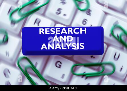 Text, der Inspiration Research and Analysis zeigt, Konzept bedeutet strategisches Denken und Entscheidungsfindung, bestehend oder neu Stockfoto