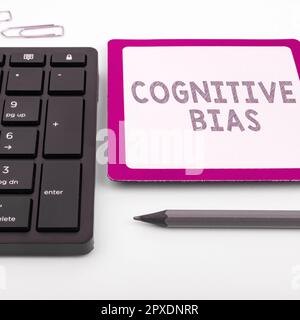 Konzeptionelle Darstellung kognitiver Vorurteile, ein Wort über psychische Behandlung psychischer Störungen Stockfoto