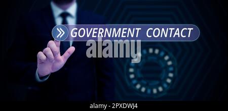 Das Schild zeigt die Schuldverschreibung „Government Contact, Business Idea“, die von einer Regierung zur Unterstützung der Ausgaben ausgegeben wurde Stockfoto