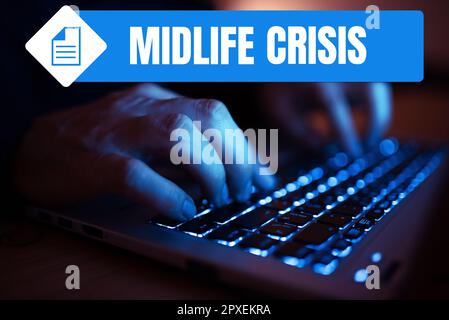 Textüberschrift Präsentation Midlife Crisis, Geschäftsübersicht Softwareentwicklungstechnik Zerlegen einer Anwendung Stockfoto