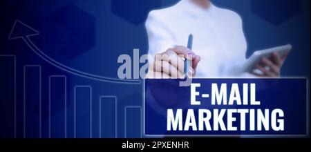 Unterschreiben mit E-Mail-Marketing, Word geschrieben in E-Commerce-Werbung Online-Vertrieb Newsletter-Werbeaktion Stockfoto