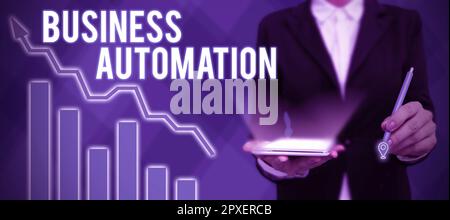 Inspiration mit Signage Business Automation, Business Concept for Digital Transformation, optimiert für Einfachheit Stockfoto