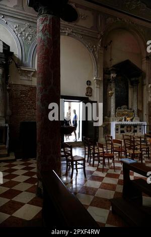 Die Kirche Sant'Eufemia wurde im 9. Jahrhundert im venezianisch-byzantinischen Stil erbaut, die Insel Giudecca, Venedig, Venetien, Italien, Europa Stockfoto