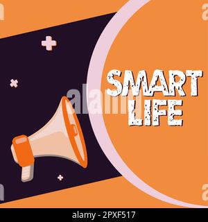 Konzeptionelle Überschrift Smart Life, Business Idea Approach aus einem Rahmen von Prävention und Lebensstil Stockfoto