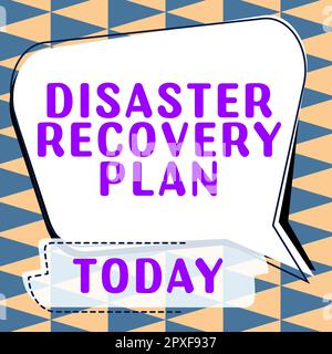 Handgeschriebenes Schild „Disaster Recovery Plan“, Geschäftskonzept mit Sicherungsmaßnahmen gegen gefährliche Situationen Stockfoto