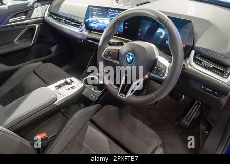 Hongkong, China 15. Januar 2023 : BMW IX1 EV Car 2023 Interior 15. Januar 2023 in Hongkong. Stockfoto