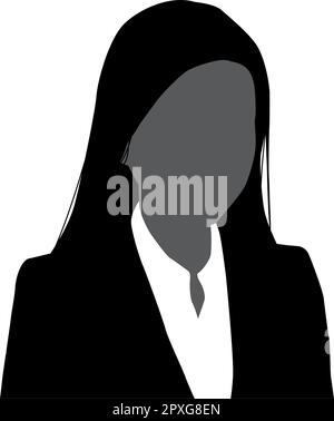 Silhouettenvektorsymbol des Oberkörpers mehrerer Geschäftsfrauen. Stock Vektor