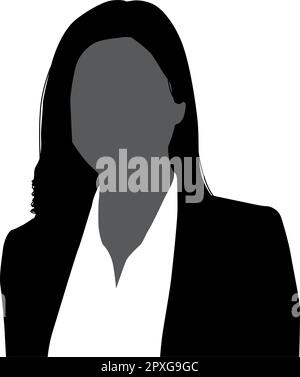 Silhouettenvektorsymbol des Oberkörpers mehrerer Geschäftsfrauen. Stock Vektor