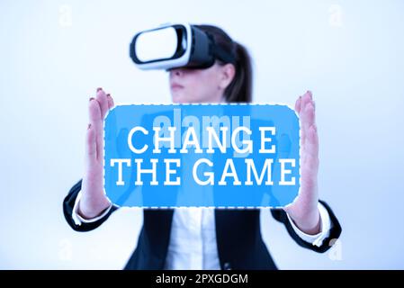 Konzeptionelle Darstellung Ändern Sie das Spiel, Anpassung des Geschäftsüberblicks bei groben Strategieplanungsprozessen usw. Stockfoto