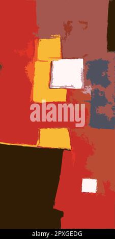 Moderne Illustration Quadrat und Formen Geometrien aus Originalkunstwerken malen Rote Farben Stock Vektor