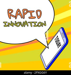 Inspiration mit dem Zeichen Rapid Innovation, dem Internetkonzept, das charakteristisch für eine Website ist, die Suchmaschinenalgorithmen verwendet Stockfoto