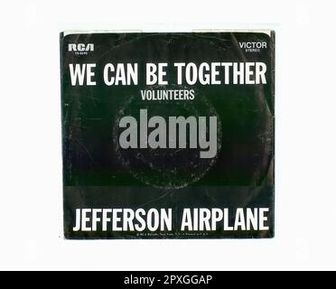 Jefferson Airplane - 1969 10 B - Vintage 45 U/MIN Musik Vinyl Schallplatte Stockfoto