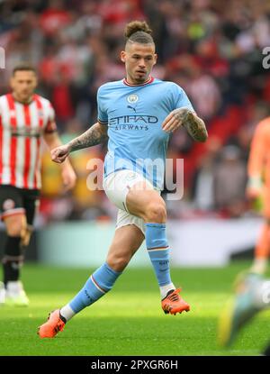 London, Großbritannien. 22. April 2023. 22. April 2023 - Manchester City / Sheffield United - Emirates FA Cup - Halbfinale - Wembley Stadium. Manchester Citys Kalvin Phillips beim FA Cup Halbfinale bei Wembley Picture Credit: Mark Pain/Alamy Live News Stockfoto