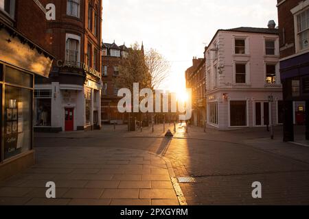 Frühes Morgenlicht in Hockley in Nottingham City, Nottinghamshire England Großbritannien Stockfoto