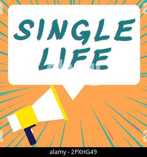 Begrifflicher Titel Single Life, das Wort wurde nicht jemandem oder etwas anderem geschworen Umarried Person Stockfoto