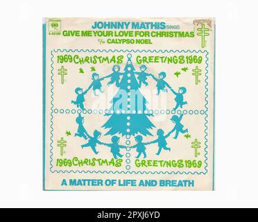 Mathis Johnny - 1969 11 A - Vintage 45 U/MIN Musik Vinyl Schallplatte Stockfoto