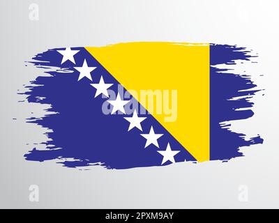 Flagge von Bosnien und Herzegowina. Stock Vektor