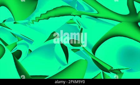 Folie lebendige, flüssige Oberfläche. Abstrakte, flüssig schillernde holographische Neonkurvenwelle in Bewegung farbenfroher Hintergrund. Flüssig verchromt, metallisch. meta Stockfoto