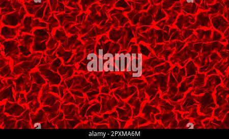 Roter fraktaler abstrakter Hintergrund auf schwarzem Hintergrund isoliert. Abstrakter roter Hintergrund, 3D-Abbildung Stockfoto