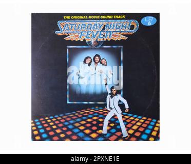 Verschiedene Künstler - der Original Film Soundtrack Saturday Night Fever - Vintage L.P Musik Vinyl Schallplatte Stockfoto