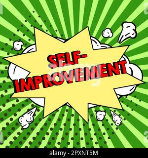 Unterschreiben Sie, dass Sie sich selbst verbessern und Ihre Geschäftsidee so gestalten können, dass Sie besser oder besser informiert sind Stockfoto