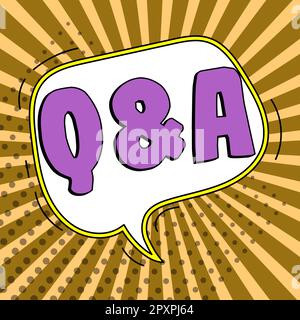 Schreiben von Text Q A, Internetkonzept definiert als gestellte Fragen und Antworten Stockfoto