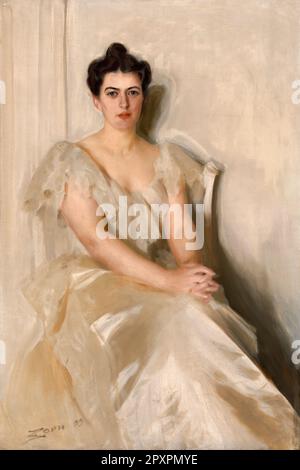 Frances Cleveland. Porträt der Ehefrau von Präsident Grover Cleveland, Frances Clara Cleveland Preston (geborene Folsom, 1864-1947), von anders Leonard Zorn, Öl auf Leinwand, 1899 Stockfoto