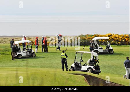 Turnberry, Ayrshire, Schottland, Großbritannien. 2. Mai 2023. Ex-Präsident Donald Trump besucht Trump Turnberry für eine Runde Golf am 02. Dezember 05/23. Gutschrift: CDG/Alamy Live News Stockfoto