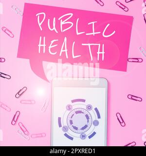 Handschrifttext Public Health, Word zur Förderung eines gesunden Lebensstils für die Gemeinschaft und ihre Menschen Stockfoto