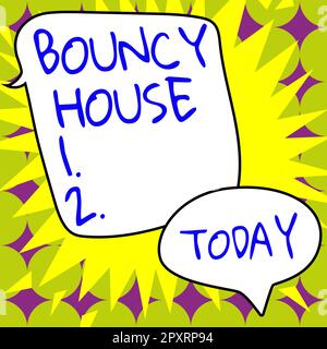 Textunterschrift präsentiert Bouncy House, Konzept bedeutet automatisiertes Programm, das über das Internet läuft Künstliche Intelligenz Stockfoto