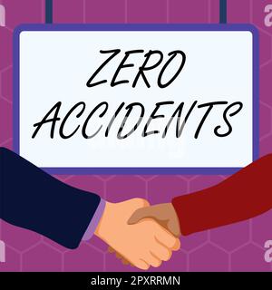 Schreiben mit Text Null Unfälle, Geschäftsidee wichtige Strategie zur Vermeidung von Unfällen am Arbeitsplatz Stockfoto