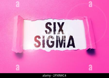 Konzeptionelle Beschriftung Six Sigma, konzeptionelle Bildmanagementtechniken zur Verbesserung von Geschäftsprozessen Stockfoto