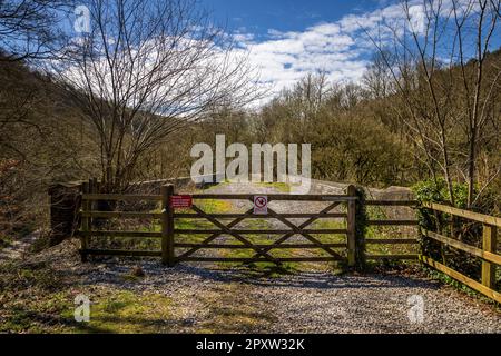 Das Ende der Linie in Wyedale für den Monsal Trail im Peak District National Park, Derbyshire, England Stockfoto