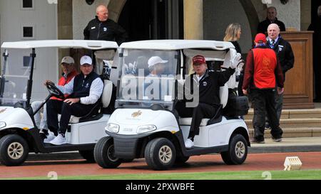 Turnberry, Ayrshire, Schottland, Großbritannien. 2. Mai 2023. Ex-Präsident Donald Trump bei Trump Turnberry, Ayrshire auf 020523 Credit: CDG/Alamy Live News Stockfoto