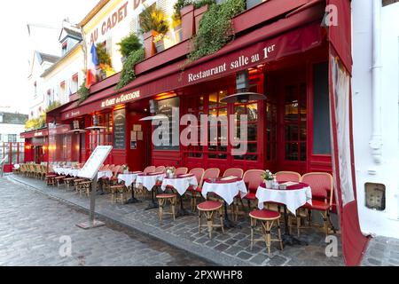 Restaurant, Montmartre, Paris, Île-de-France Region, Frankreich, Europa Stockfoto