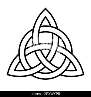 Triquetra mit interlaced Circle. Symbol für die Dreifaltigkeit, geformt durch Bögen, die den untrennbar verbundenen Vater, Sohn und Heiligen Geist darstellen. Stockfoto