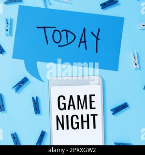 Text, der Inspiration Game Night, Business Approach Event zeigt, bei dem sich die Leute treffen, um flachgelegt zu werden Stockfoto