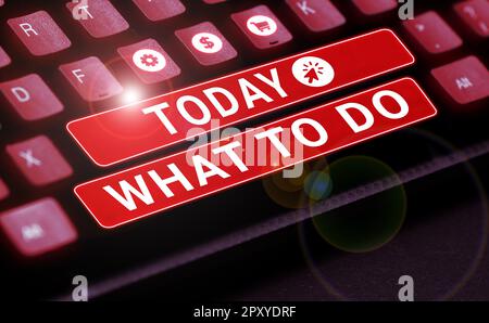 Handschriftlicher Text Was zu tun ist, Wort, um jemanden um Rat zu fragen, was als Nächstes geschehen wird Stockfoto