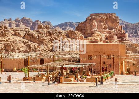 Die Altstadt von Al Ula zerstörte Schlammhütten, Medina Provinz, Saudi-Arabien Stockfoto