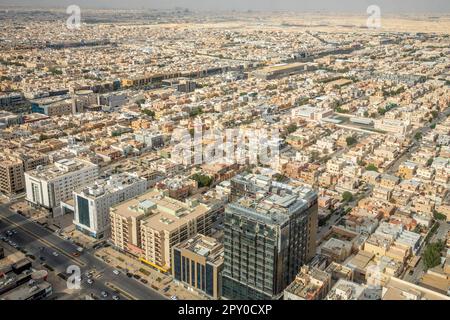 Panoramablick auf das Wohnviertel von Riad City, Al Riad, Saudi-Arabien Stockfoto