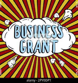 Konzeptionelle Darstellung Unternehmenszuschüsse, Arbeitsstrategien für Geschäftskonzepte erreichen Ziele Stockfoto