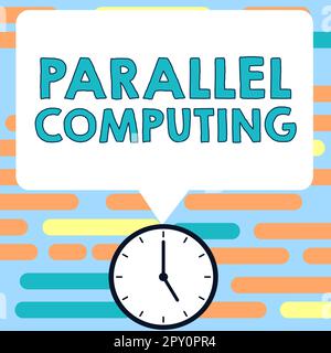 Handgeschriebenes Schild Parallel Computing, Business Approach simultane Berechnung mittels Software und Hardware Stockfoto
