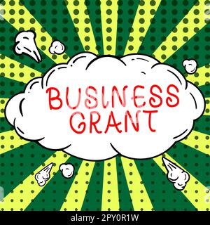 Konzeptionelle Darstellung Unternehmenszuschüsse, Arbeitsstrategien für Geschäftskonzepte erreichen Ziele Stockfoto