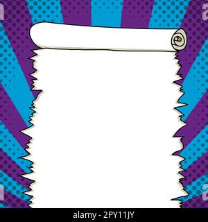 Comic-Sprechblase Mit Copy Space Und Doodles. Leere Auflösungsvorlage Stockfoto
