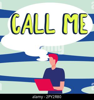 Schreiben und Textanzeigen Rufen Sie mich an, Geschäftskonzept, und bitten Sie um telefonische Kommunikation, um über etwas zu sprechen Stockfoto