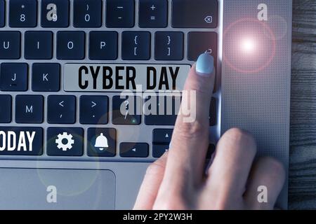 Schreiben mit Text Cyber Day, Word für Marketingbegriff am Montag nach dem Thanksgiving in den USA Stockfoto