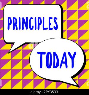 Schreiben von Textsprinzipien, Wort für grundlegende Wahrheit, die als Grundlage für ein Glaubenssystem dient Stockfoto